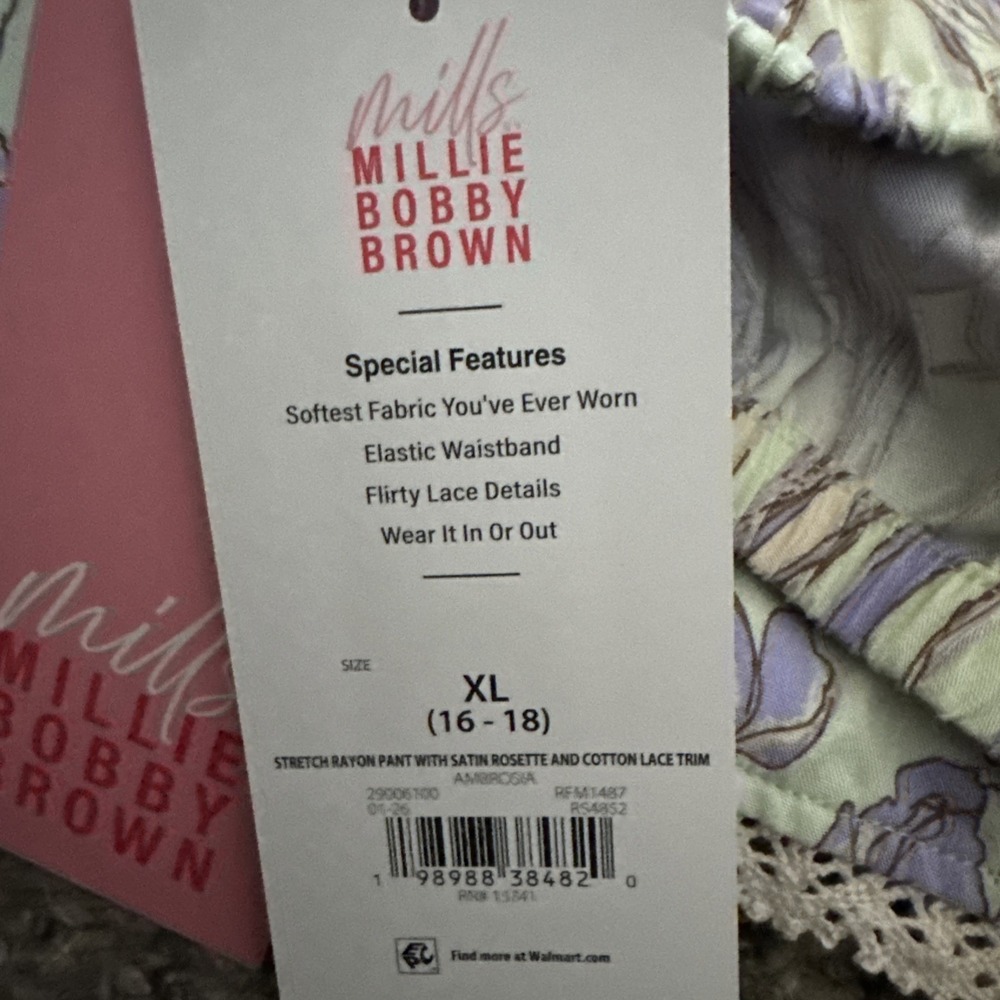 2 Pair Mills Millie Bobby Brown Pajama Pants-XL New - Picture 4 of 11
